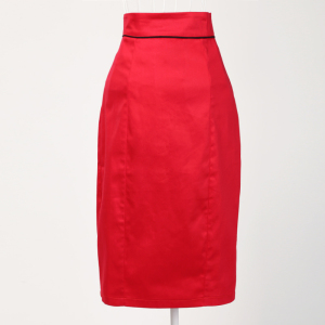 Dropship Service Women Red Sexy Pencil Skirt Yarn Dyed